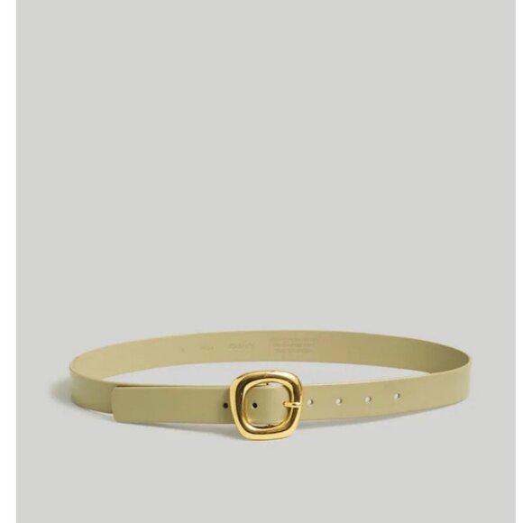 Madewell Accessories - Madewell $55 Puffed-Buckle Leather Belt in Ash Green Size S NP333